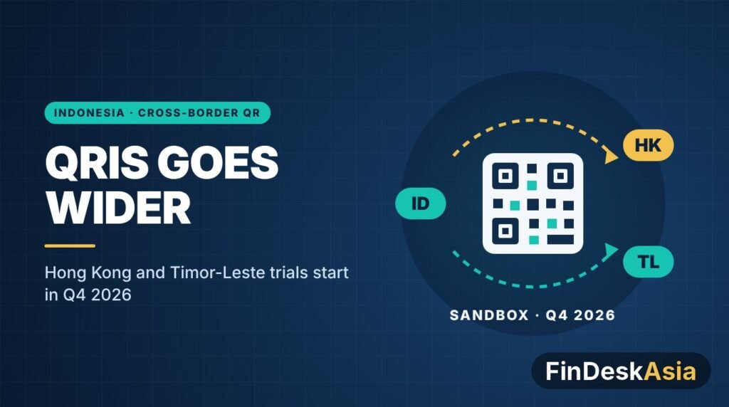 Illustration of an Indonesian QRIS code linking to Hong Kong and Timor-Leste