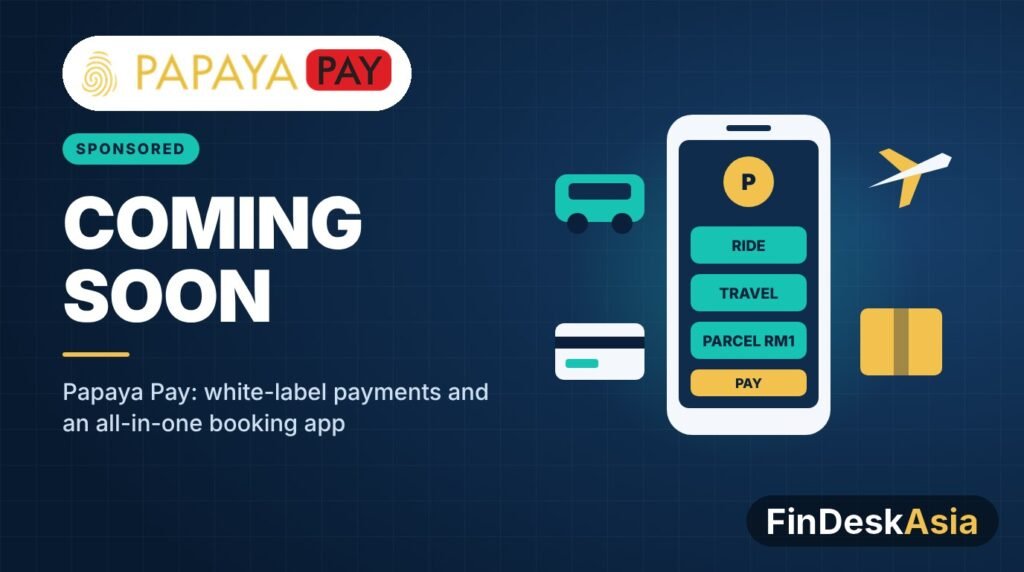 Sponsored by Papaya Pay: logo with app illustration showing ride, travel, RM1 parcel booking and payment buttons